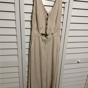 Zara Striped Linen Jumpsuit